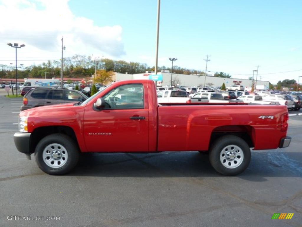 2011 Silverado 1500 Regular Cab 4x4 - Victory Red / Dark Titanium photo #4