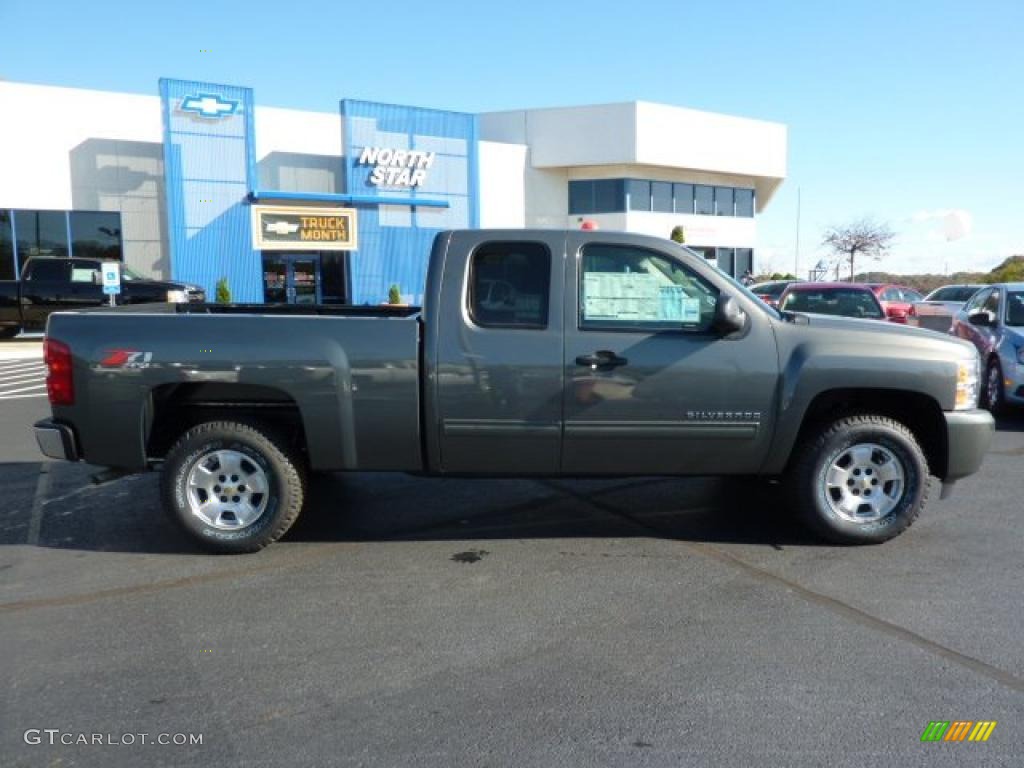 2011 Silverado 1500 LT Extended Cab 4x4 - Steel Green Metallic / Ebony photo #11