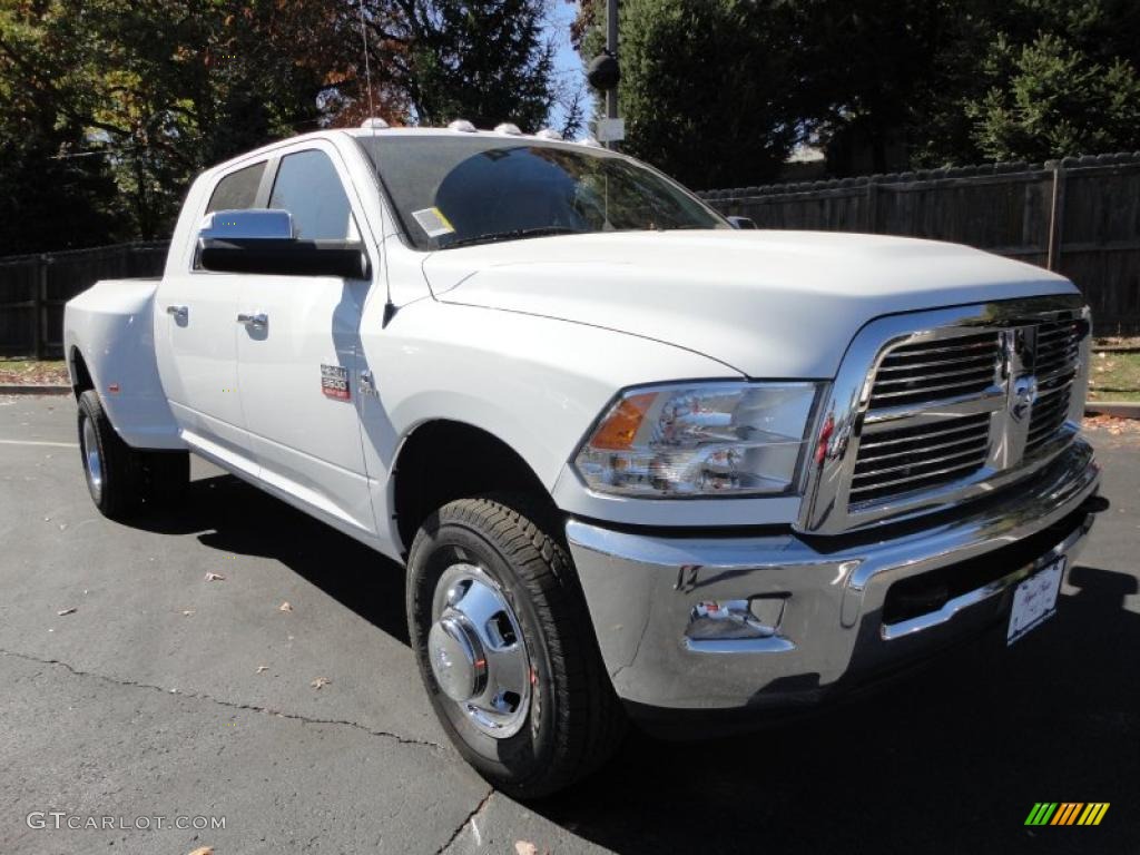 Bright White 2011 Dodge Ram 3500 HD Laramie Mega Cab 4x4 Dually Exterior Photo #38248555