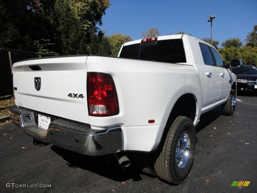 Bright White 2011 Dodge Ram 3500 HD Laramie Mega Cab 4x4 Dually Exterior Photo #38248631