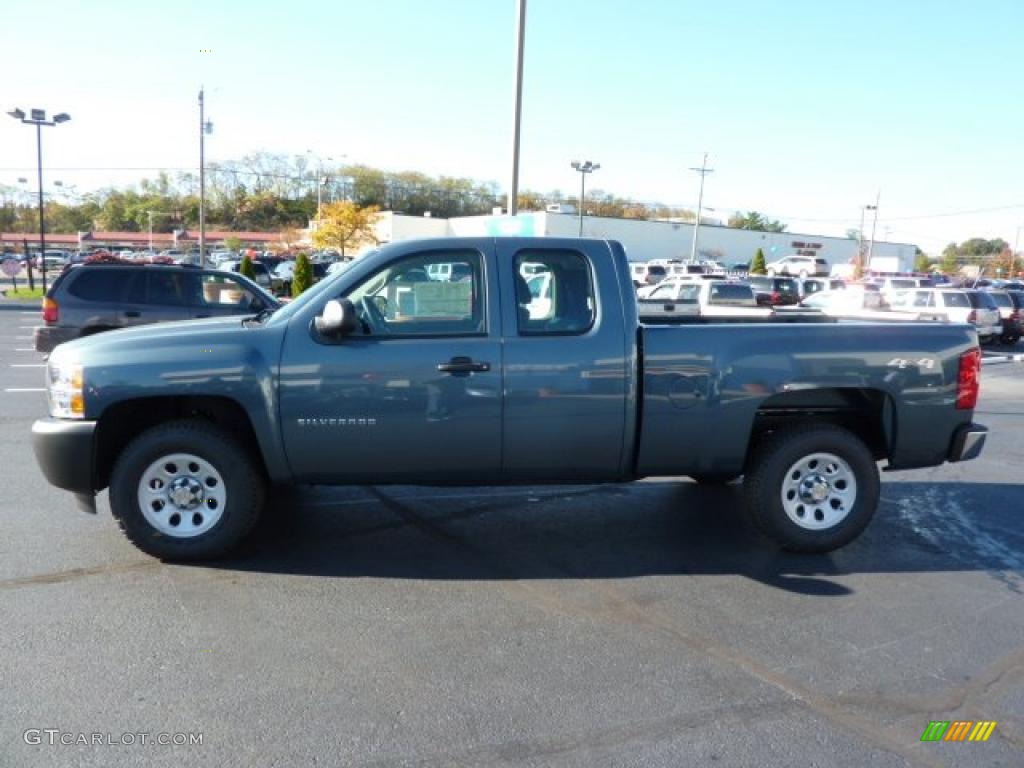 2011 Silverado 1500 Extended Cab 4x4 - Blue Granite Metallic / Dark Titanium photo #4