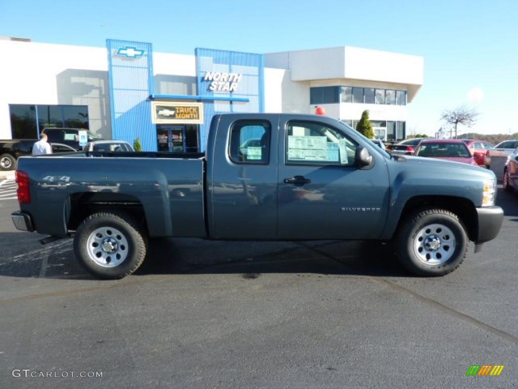 2011 Silverado 1500 Extended Cab 4x4 - Blue Granite Metallic / Dark Titanium photo #11