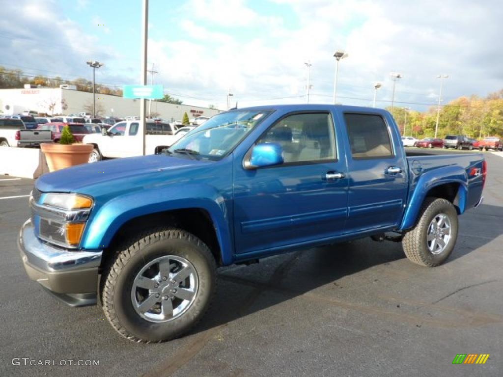 Aqua Blue Metallic 2011 Chevrolet Colorado LT Crew Cab 4x4 Exterior Photo #38250463