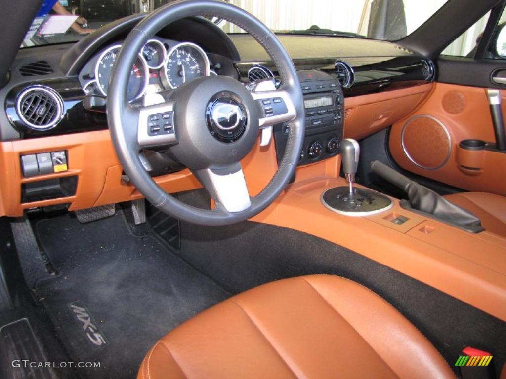 2006 Mazda MX-5 Miata Grand Touring Roadster Tan Dashboard Photo #38250839