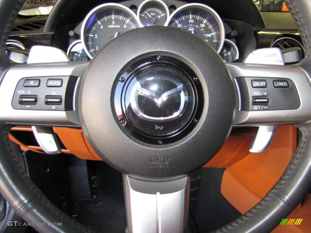 2006 Mazda MX-5 Miata Grand Touring Roadster Tan Steering Wheel Photo #38250883