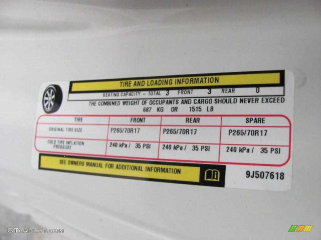 2009 Dodge Ram 1500 ST Regular Cab Info Tag Photo #38251359