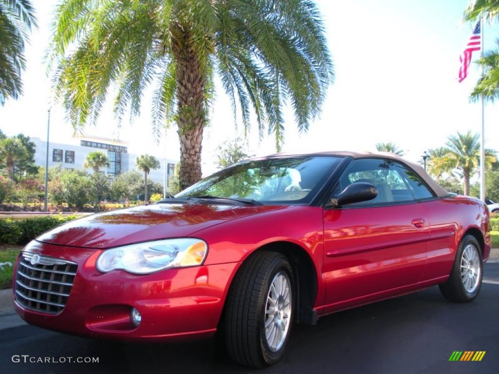 2004 Sebring Touring Convertible - Inferno Red Pearl / Sandstone photo #2