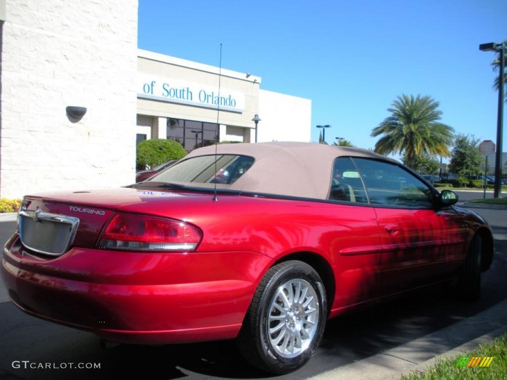 2004 Sebring Touring Convertible - Inferno Red Pearl / Sandstone photo #6
