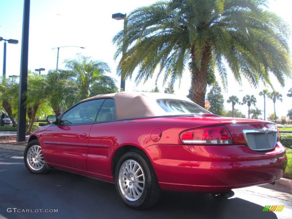 2004 Sebring Touring Convertible - Inferno Red Pearl / Sandstone photo #8