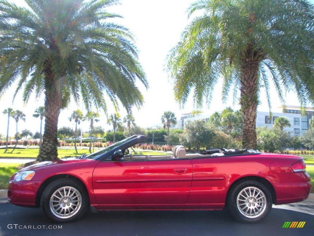 2004 Sebring Touring Convertible - Inferno Red Pearl / Sandstone photo #13