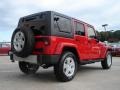 2011 Flame Red Jeep Wrangler Unlimited Sahara 4x4  photo #3