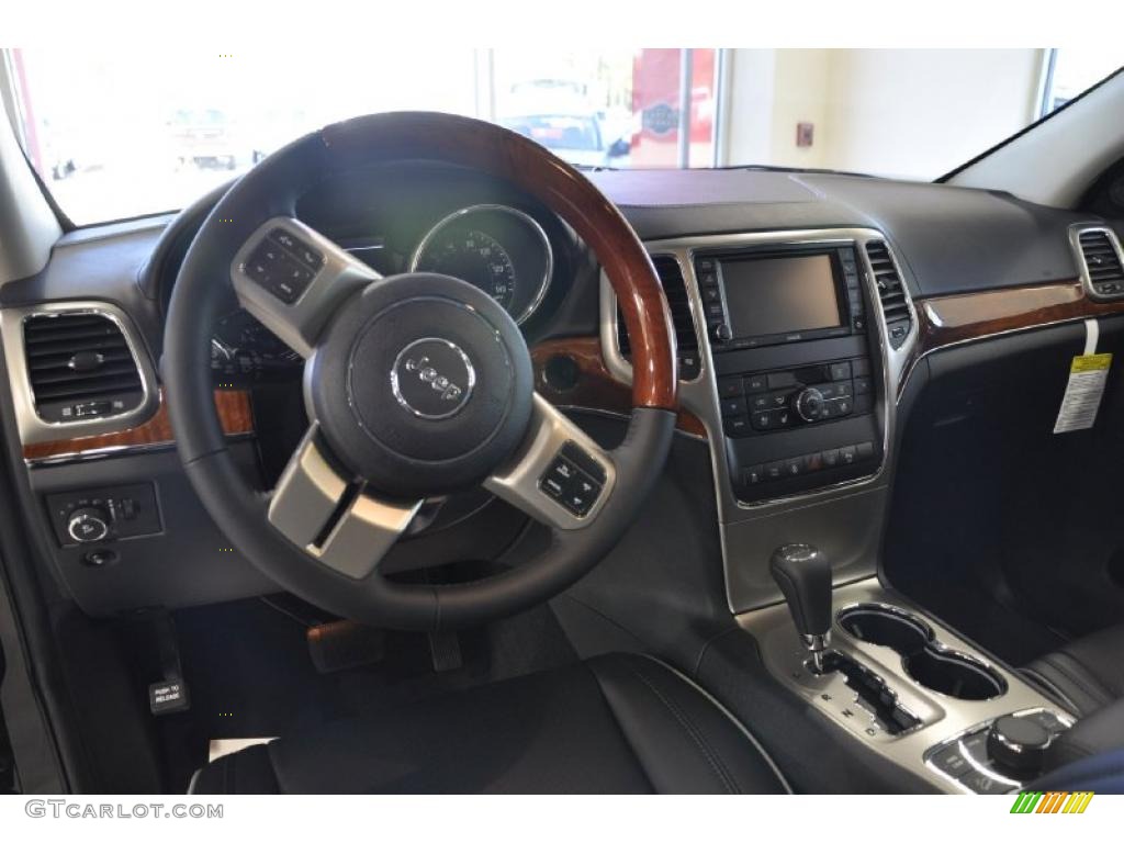 Black Interior 2011 Jeep Grand Cherokee Overland 4x4 Photo #38258407