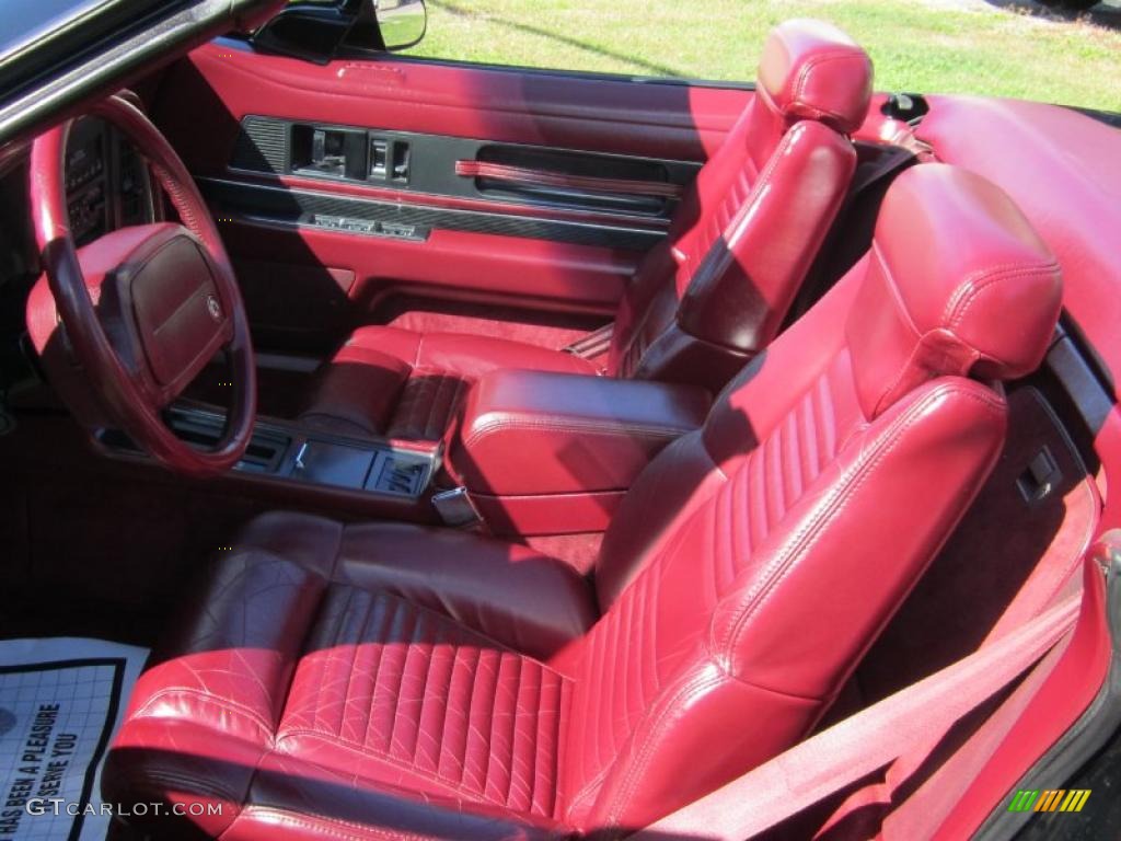 Red Interior 1990 Buick Reatta Convertible Photo #38260275