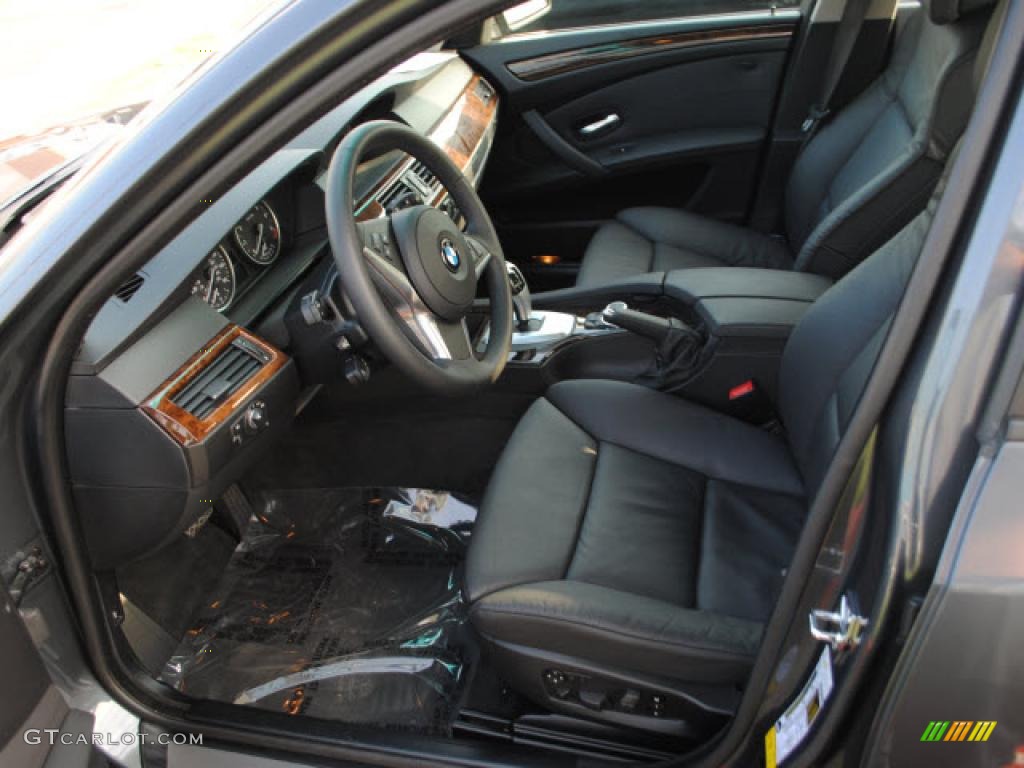 Black Interior 2009 BMW 5 Series 528i Sedan Photo #38267467