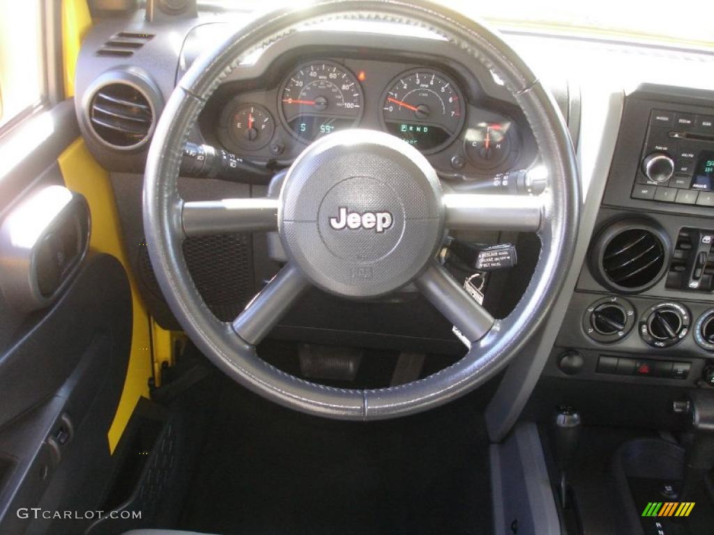2008 Jeep Wrangler Unlimited X 4x4 Dark Slate Gray/Med Slate Gray Steering Wheel Photo #38272640