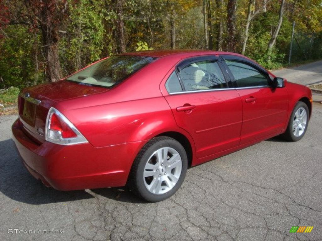 2006 Fusion SEL V6 - Redfire Metallic / Camel photo #2