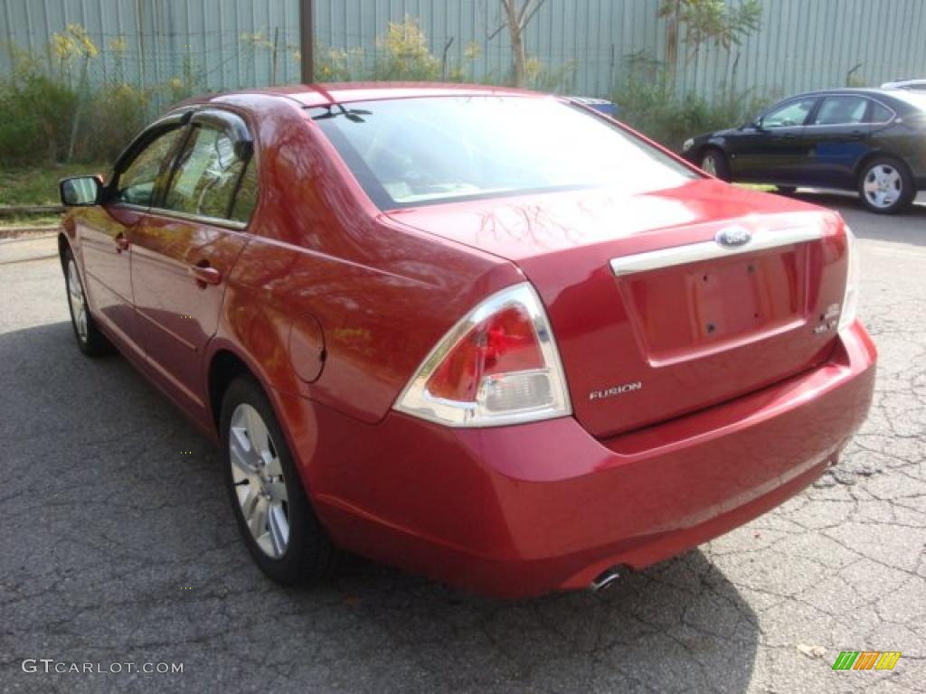 2006 Fusion SEL V6 - Redfire Metallic / Camel photo #4