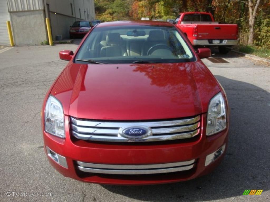 2006 Fusion SEL V6 - Redfire Metallic / Camel photo #6