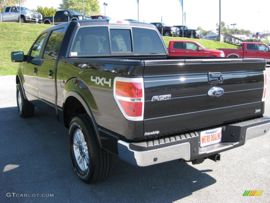 2010 F150 Lariat SuperCrew 4x4 - Tuxedo Black / Tan photo #8