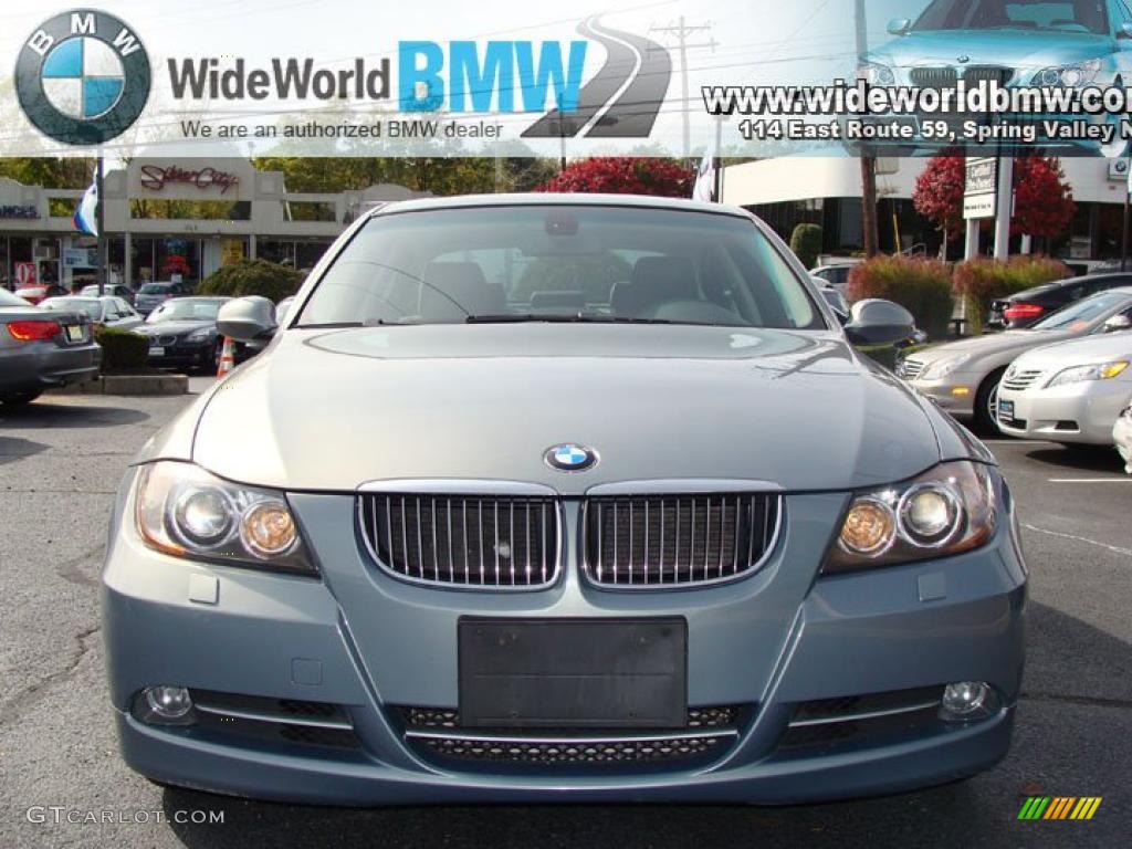 2007 3 Series 335xi Sedan - Arctic Metallic / Black photo #2