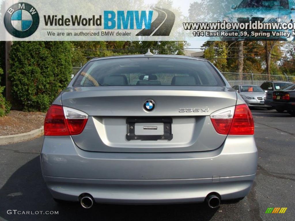 2007 3 Series 335xi Sedan - Arctic Metallic / Black photo #5
