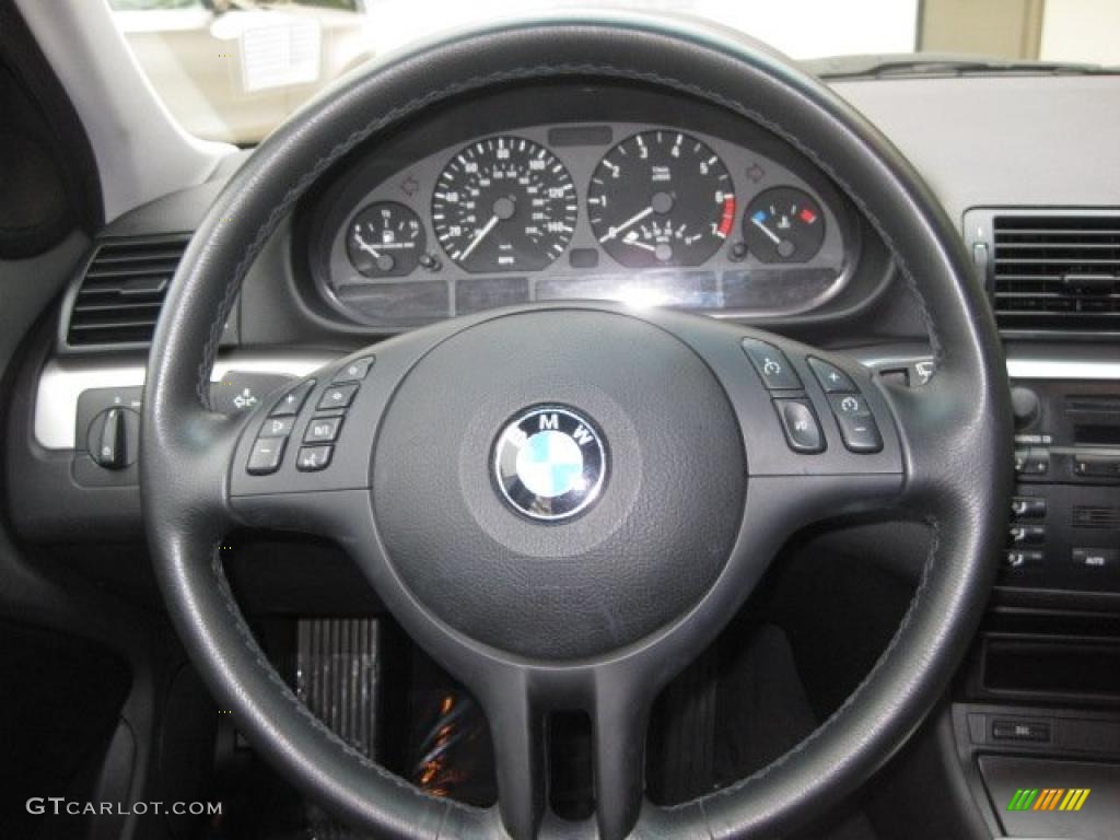 2003 BMW 3 Series 325i Sedan Black Steering Wheel Photo #38281100