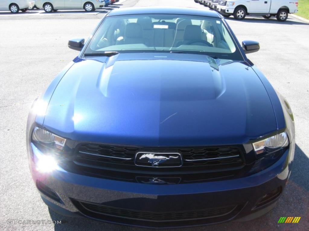 2011 Mustang V6 Premium Coupe - Kona Blue Metallic / Stone photo #3