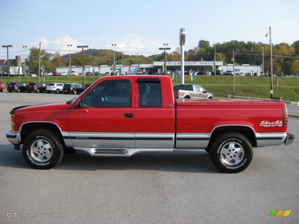 1995 C/K K1500 Extended Cab 4x4 - Victory Red / Gray photo #1