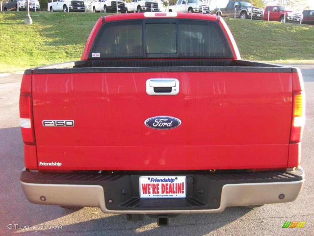 2006 F150 Lariat SuperCrew 4x4 - Bright Red / Tan photo #7