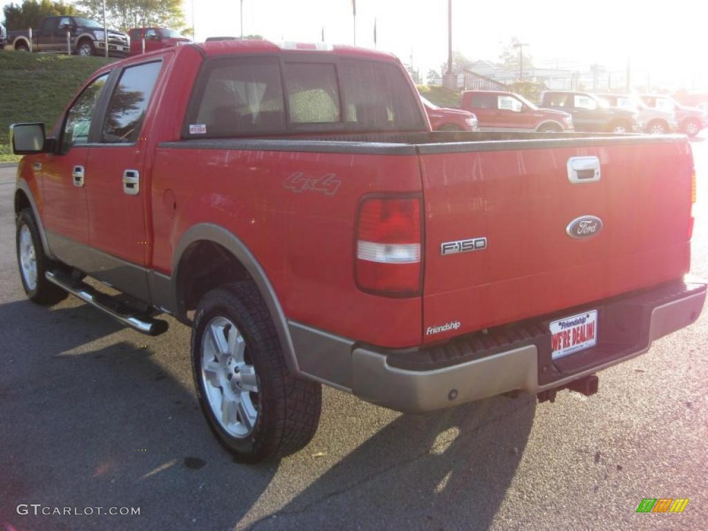 2006 F150 Lariat SuperCrew 4x4 - Bright Red / Tan photo #8