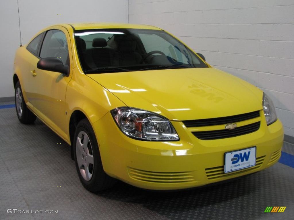 2008 Cobalt LS Coupe - Rally Yellow / Gray photo #1