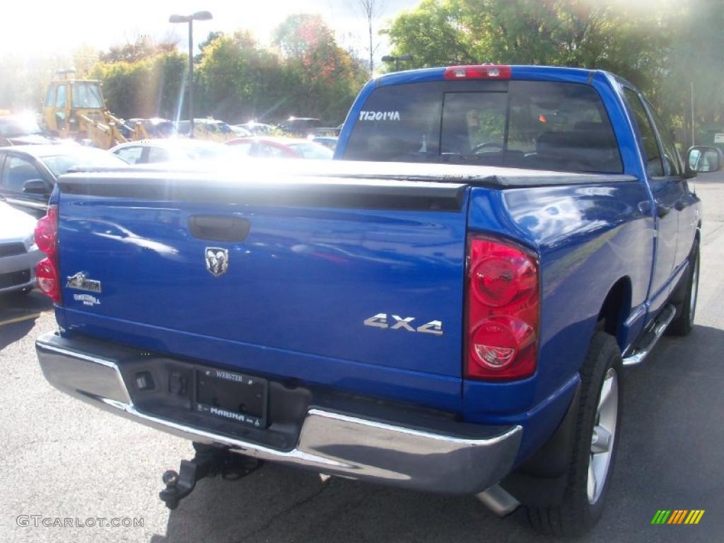 2008 Ram 1500 Big Horn Edition Quad Cab 4x4 - Electric Blue Pearl / Medium Slate Gray photo #12