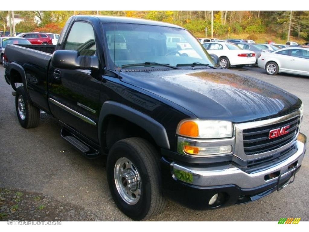 2003 Sierra 2500HD SLE Regular Cab 4x4 - Onyx Black / Dark Pewter photo #11