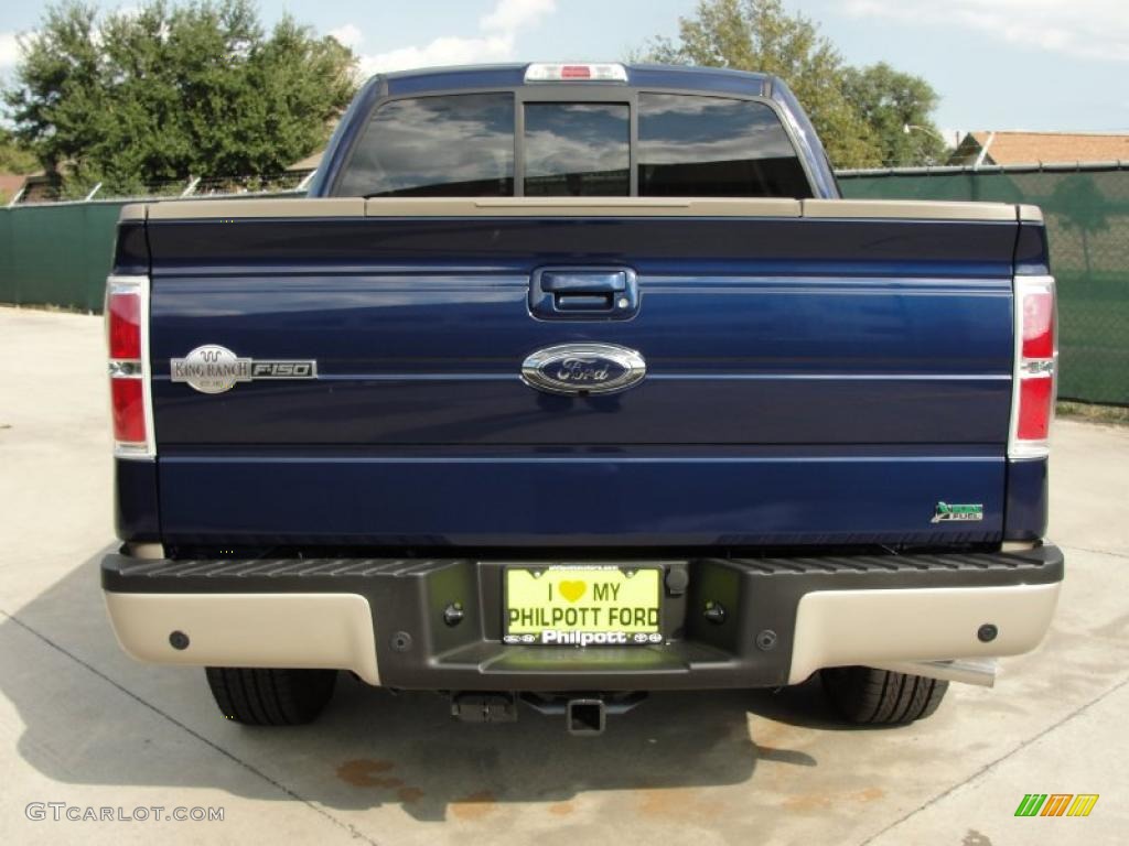 2010 F150 Lariat SuperCrew - Dark Blue Pearl Metallic / Chapparal Leather photo #4