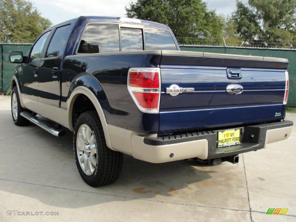 2010 F150 Lariat SuperCrew - Dark Blue Pearl Metallic / Chapparal Leather photo #5