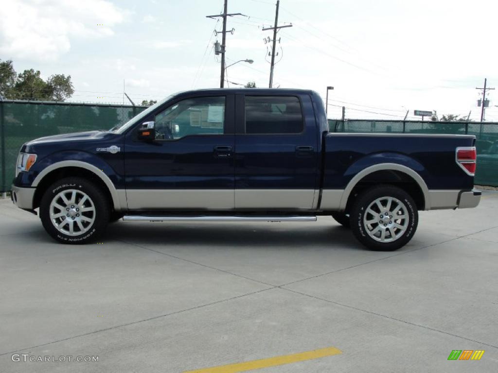 2010 F150 Lariat SuperCrew - Dark Blue Pearl Metallic / Chapparal Leather photo #6