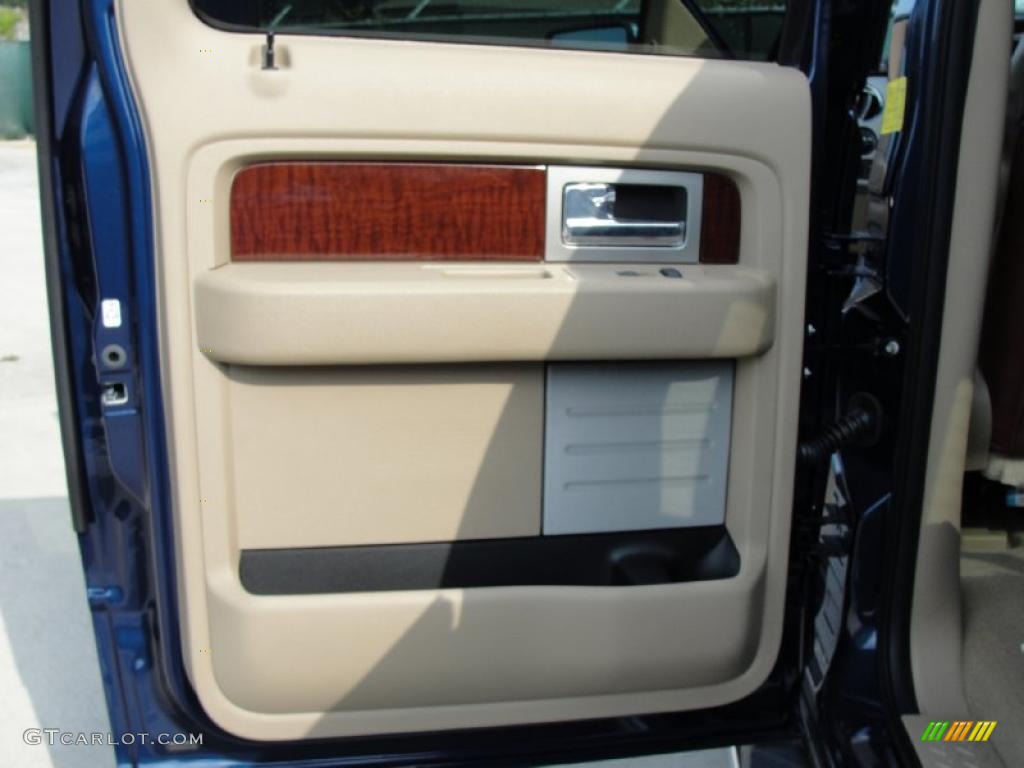 2010 F150 Lariat SuperCrew - Dark Blue Pearl Metallic / Chapparal Leather photo #19