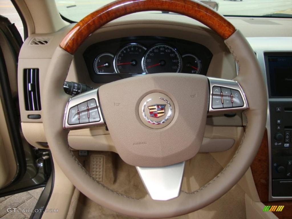 2011 Cadillac STS 4 V6 AWD Cashmere/Dark Cashmere Steering Wheel Photo #38292513