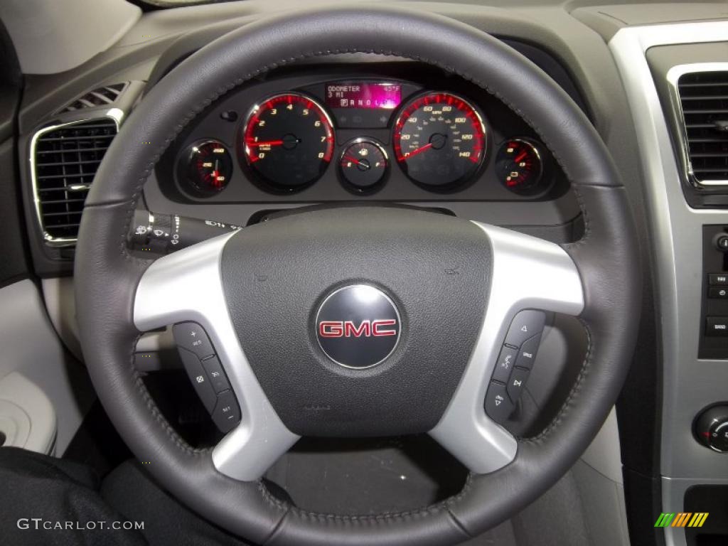2011 GMC Acadia SLE Light Titanium Steering Wheel Photo #38293570