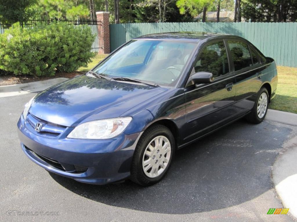 2004 Civic LX Sedan - Eternal Blue Pearl / Gray photo #1