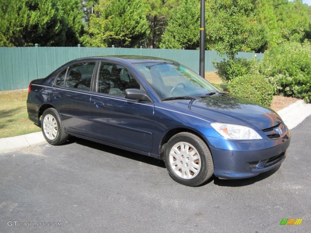 2004 Civic LX Sedan - Eternal Blue Pearl / Gray photo #11