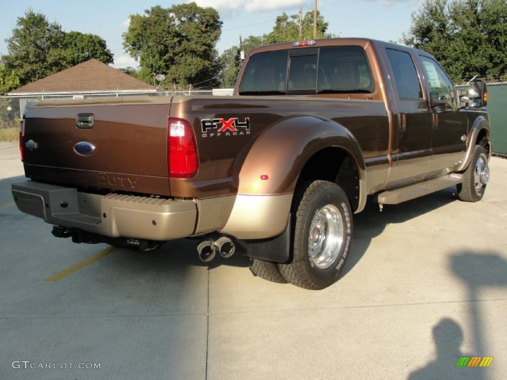 2011 F350 Super Duty King Ranch Crew Cab 4x4 Dually - Golden Bronze Metallic / Chaparral Leather photo #3