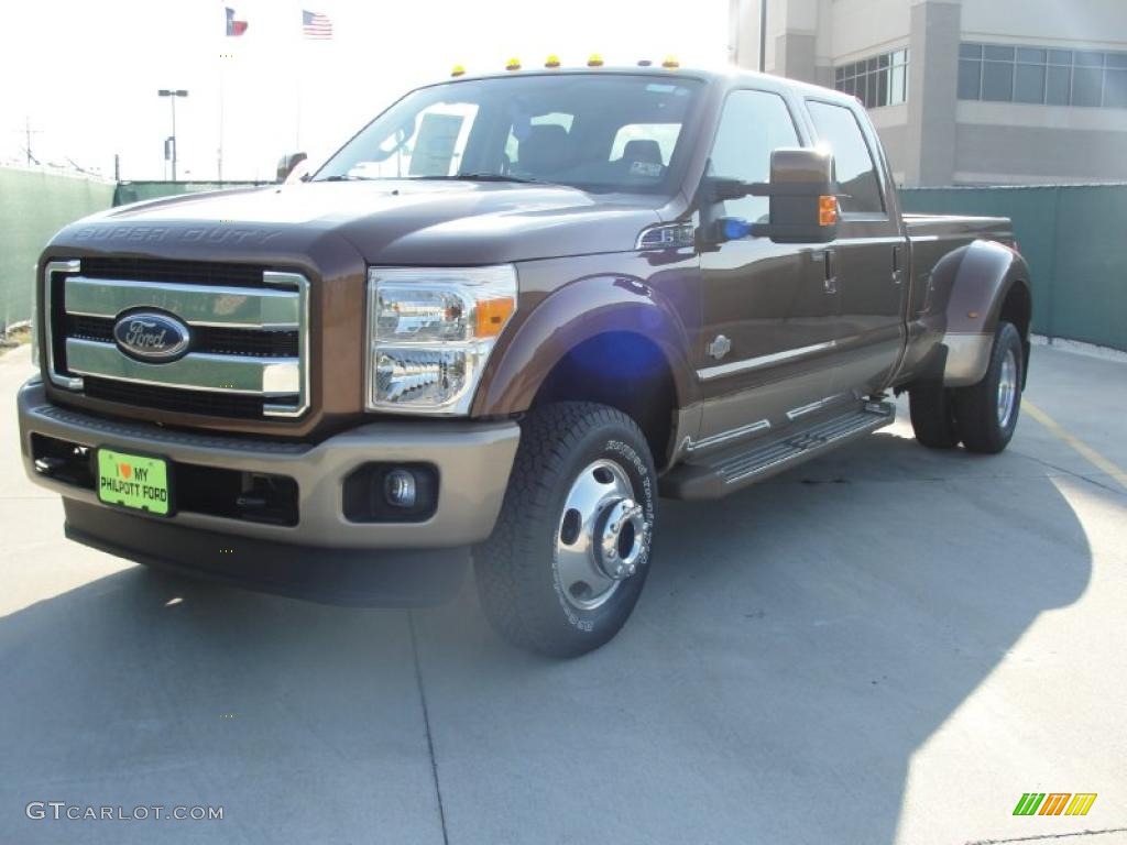 2011 F350 Super Duty King Ranch Crew Cab 4x4 Dually - Golden Bronze Metallic / Chaparral Leather photo #7