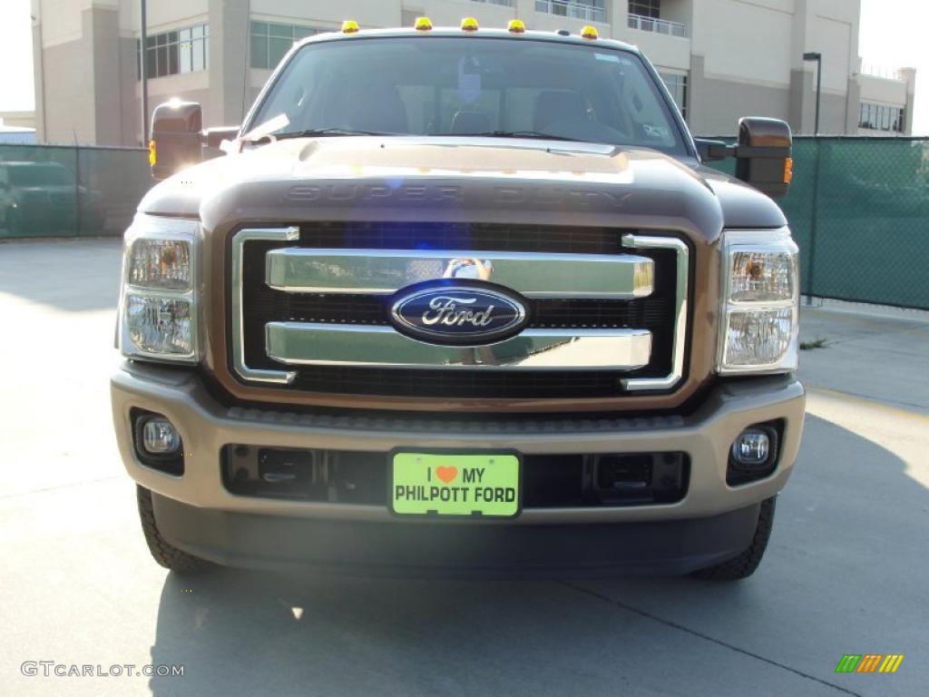 2011 F350 Super Duty King Ranch Crew Cab 4x4 Dually - Golden Bronze Metallic / Chaparral Leather photo #8