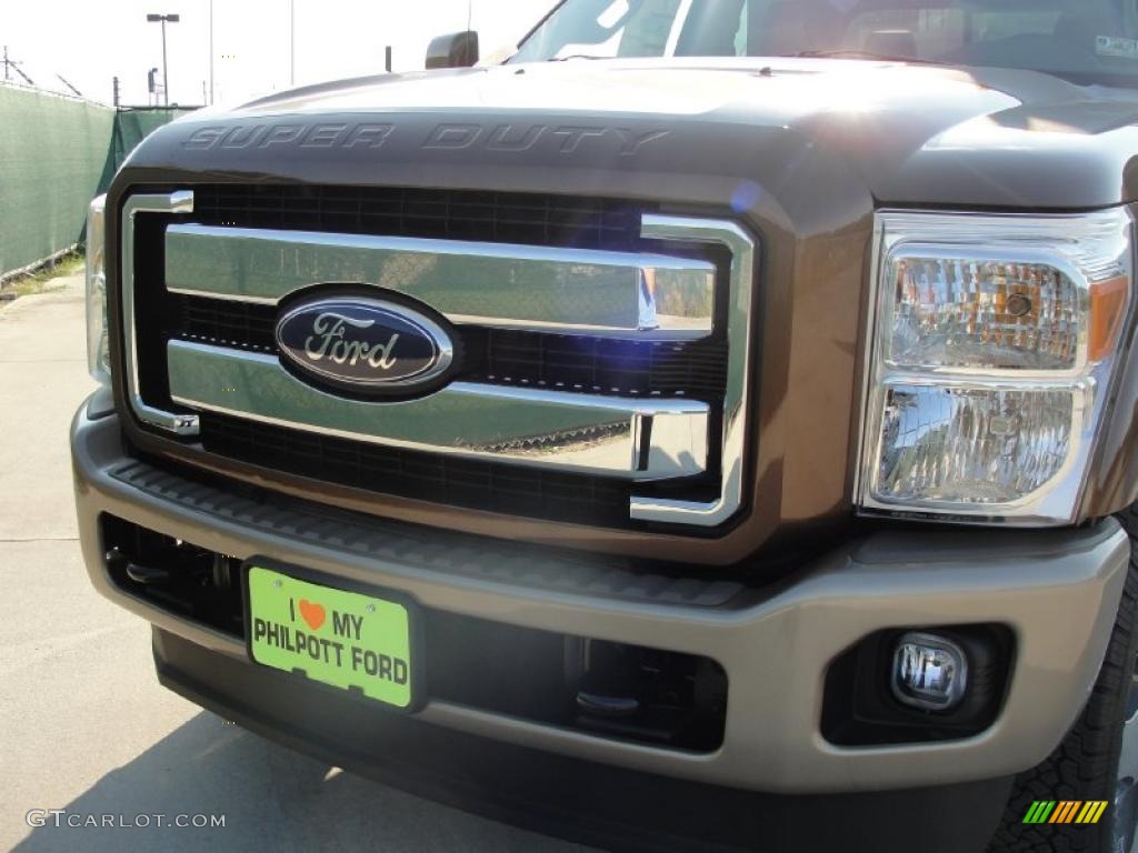 2011 F350 Super Duty King Ranch Crew Cab 4x4 Dually - Golden Bronze Metallic / Chaparral Leather photo #9