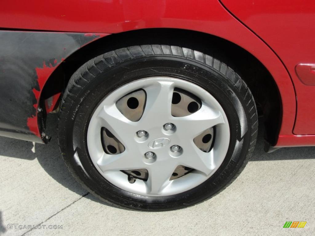 2004 Elantra GLS Sedan - Crimson Dark Red / Gray photo #14