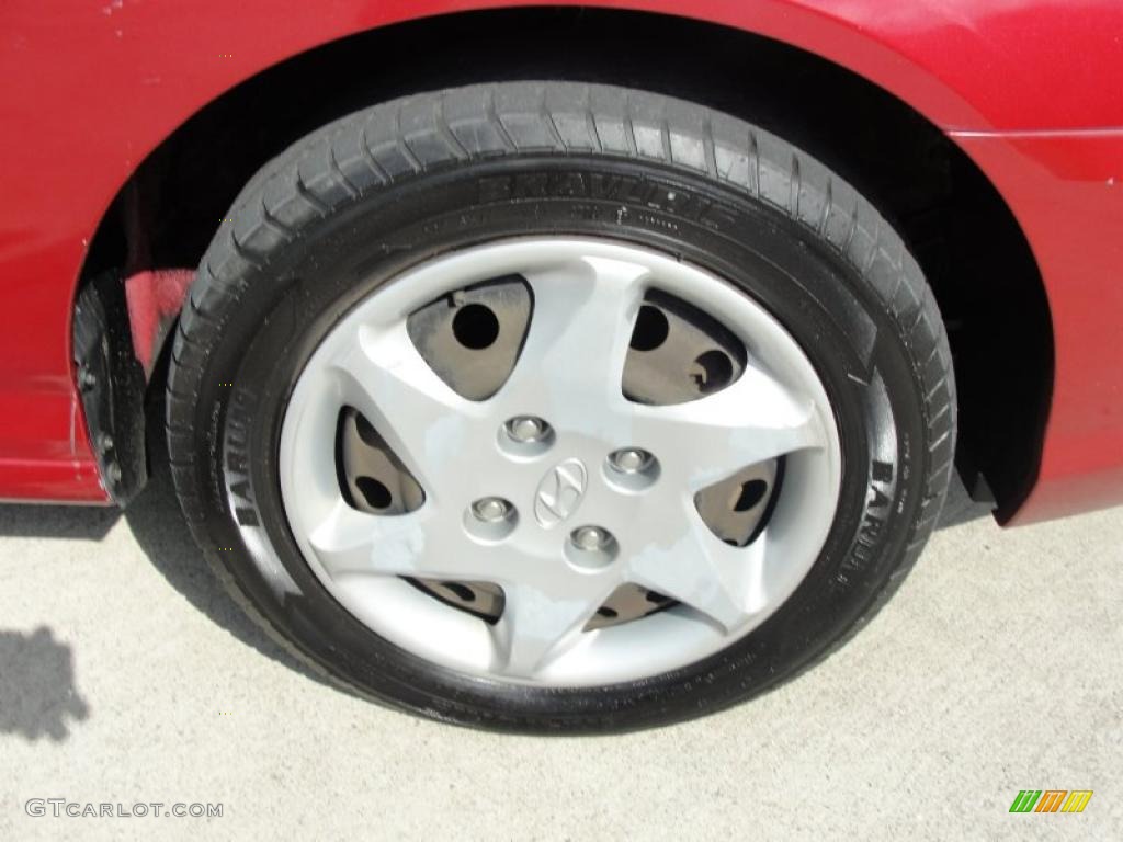 2004 Elantra GLS Sedan - Crimson Dark Red / Gray photo #15