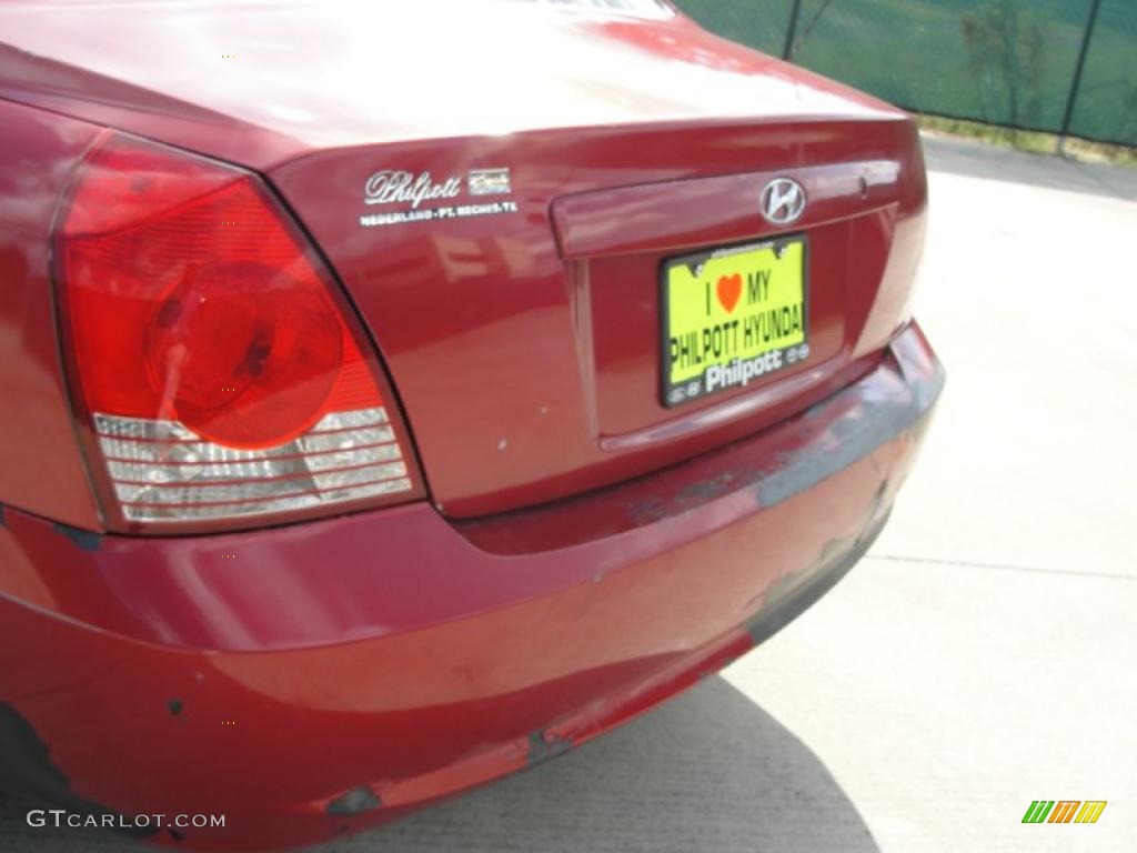 2004 Elantra GLS Sedan - Crimson Dark Red / Gray photo #19