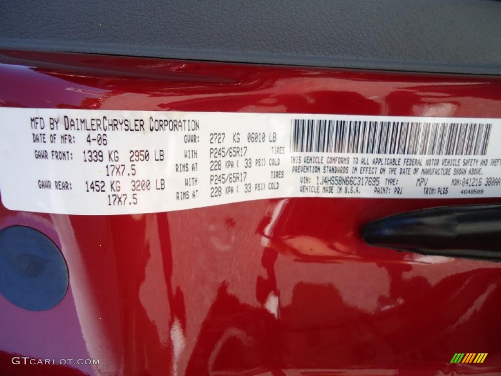 2006 Jeep Grand Cherokee Limited Color Code Photos
