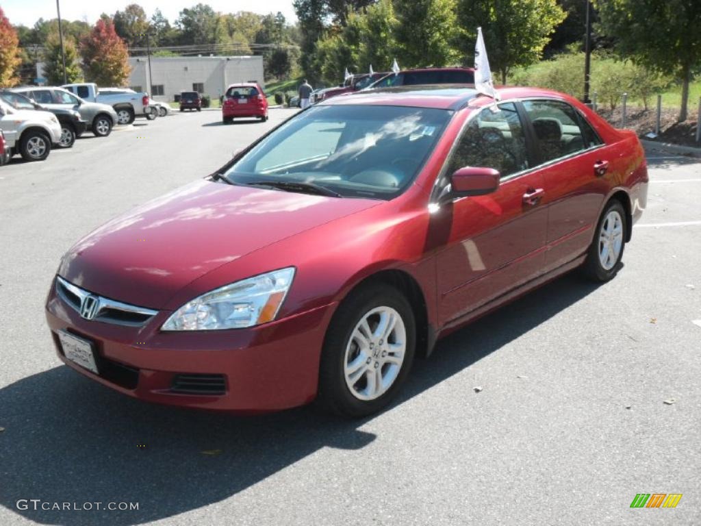 2007 Accord EX Sedan - Moroccan Red Pearl / Gray photo #1